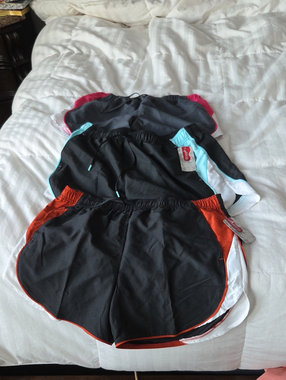 Athletic Black Shorts with Colored Trim - 3-Pack